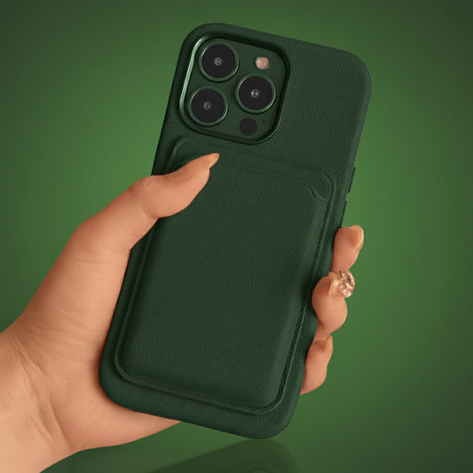 Pixxelcase® Alcantara-Leder iPhone-Hülle für 13–16 Pro Max | WALDGRÜN
