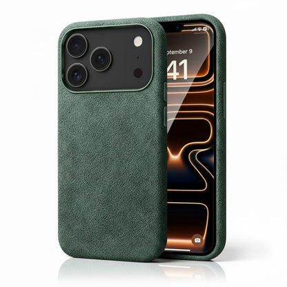 Pixxelcase® Alcantara Lederhülle für iPhone 17–17 Air | WALD GRÜN
