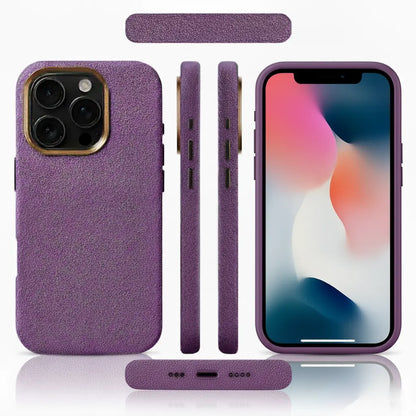 Pixxelcase® Alcantara-Leder iPhone-Hülle für 13–16 Pro Max | WEINROT