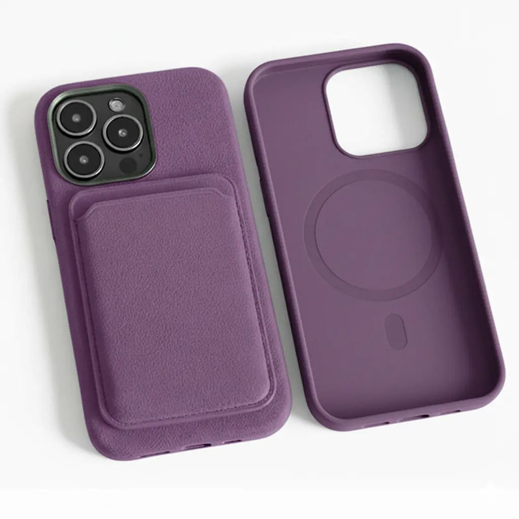 Pixxelcase® Alcantara-Leder iPhone-Hülle für 13–16 Pro Max | WEINROT