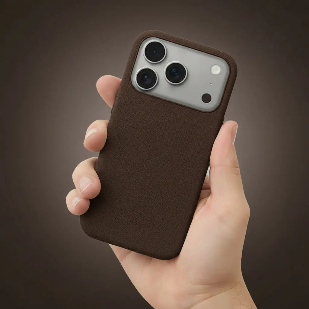 Pixxelcase® Alcantara Lederhülle für iPhone 17–17 Air | HIMMEL BLAU