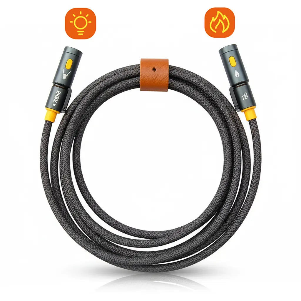 240W Multifunctional Outdoor Fast Charging Cable with Flashlight/Cigarette Lighter