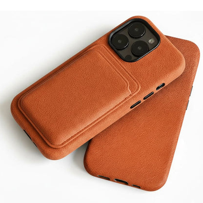 Pixxelcase® Alcantara-Leder iPhone-Hülle für 13–16 Pro Max | HERMES-ORANGE