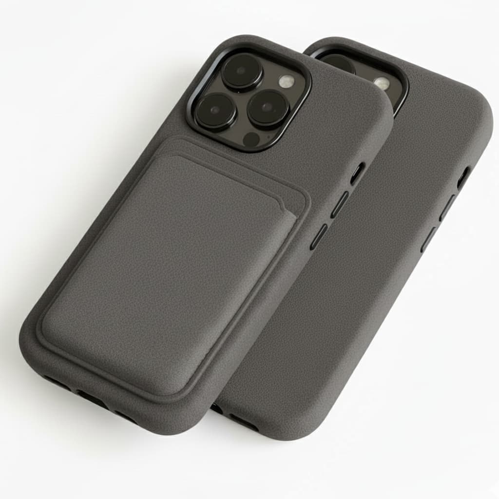 Pixxelcase® Alcantara-Leder iPhone-Hülle für 13–16 Pro Max | HELLGRAU