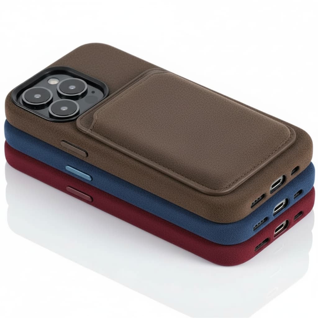 Pixxelcase® Alcantara-Leder iPhone-Hülle für 13–16 Pro Max | DUNKELBRAUN