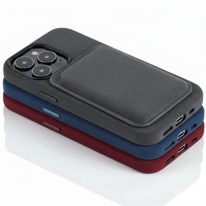 Pixxelcase® Alcantara-Leder iPhone-Hülle für 13–16 Pro Max | HELLGRAU