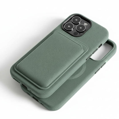 Pixxelcase® Alcantara-Leder iPhone-Hülle für 13–16 Pro Max | CYAN