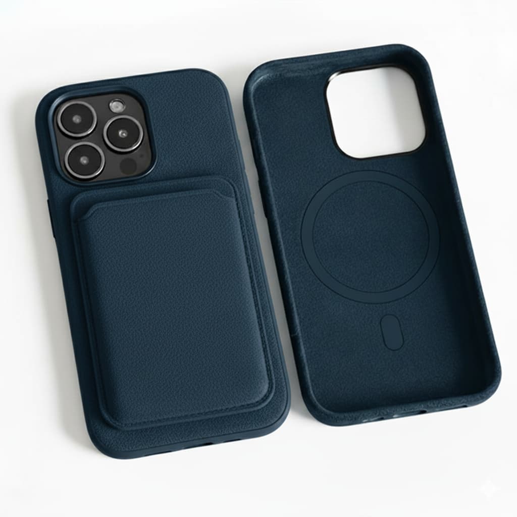 Pixxelcase® Alcantara-Leder iPhone-Hülle für 13–16 Pro Max | OZEANBLAU