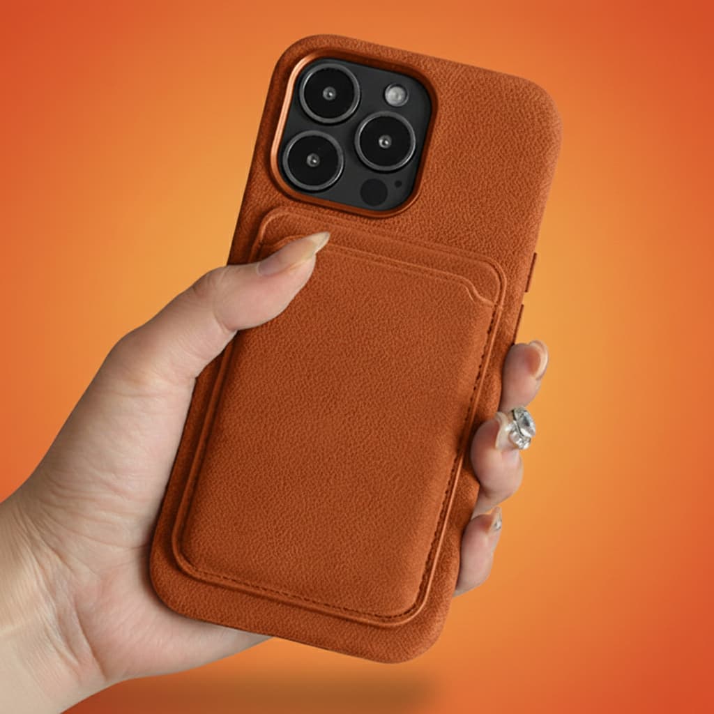 Pixxelcase® Alcantara-Leder iPhone-Hülle für 13–16 Pro Max | HERMES-ORANGE