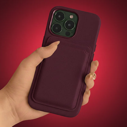 Pixxelcase® Alcantara-Leder iPhone-Hülle für 13–16 Pro Max | WEINROT