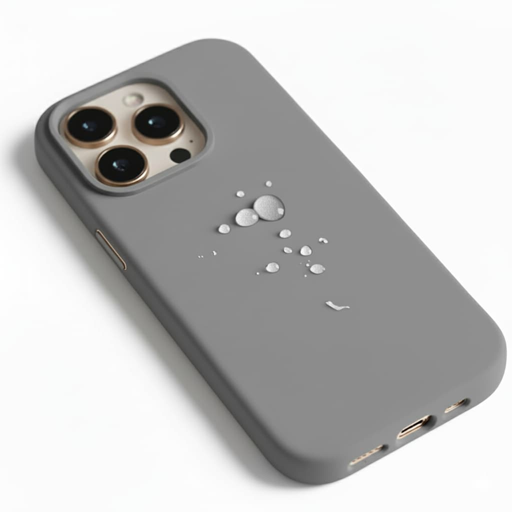 Pixxelcase® Alcantara-Leder iPhone-Hülle für 13–16 Pro Max | HELLGRAU