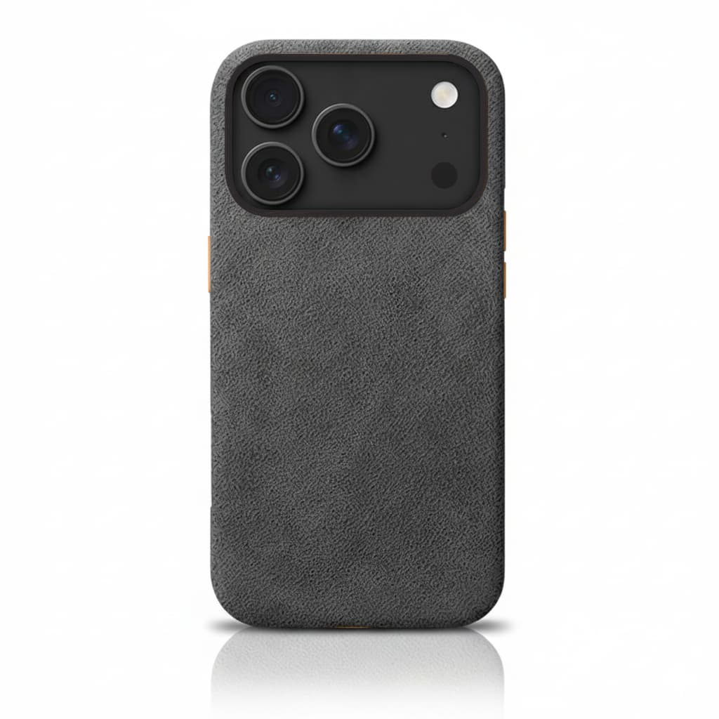 Pixxelcase® Alcantara Lederhülle für iPhone 17–17 Air | DUNKEL GRAU