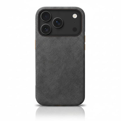 Pixxelcase® Alcantara Lederhülle für iPhone 17–17 Air | DUNKEL GRAU