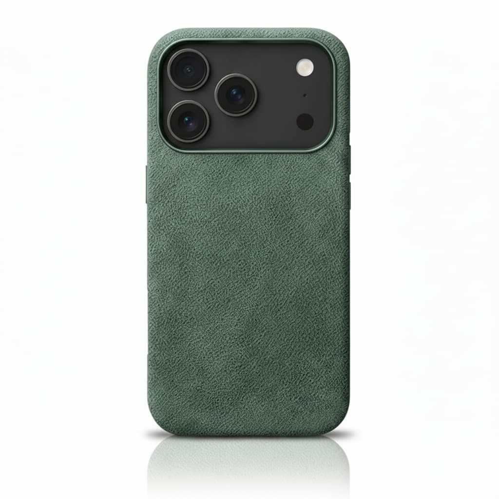 Pixxelcase® Alcantara Lederhülle für iPhone 17–17 Air | WALD GRÜN