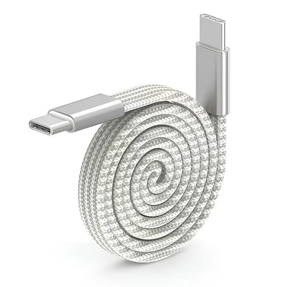 100W Dual-Type-C Geflochtenes Flaches Magnet-Ladekabel 1 m / 3,3 ft