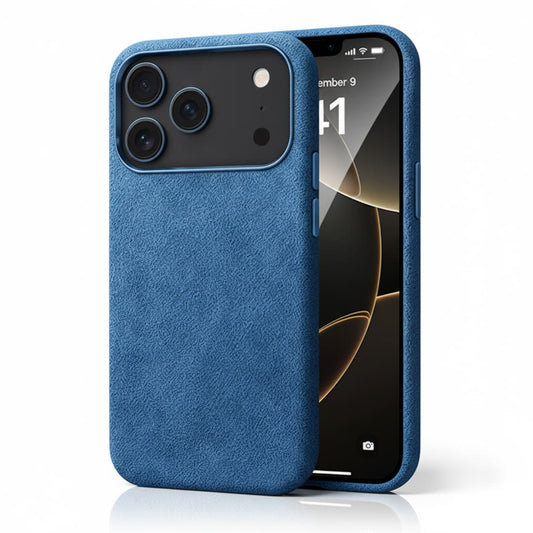 Pixxelcase® Alcantara Lederhülle für iPhone 17–17 Air | HIMMEL BLAU